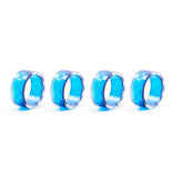 Indigo Check Napkin Rings, Set of 4