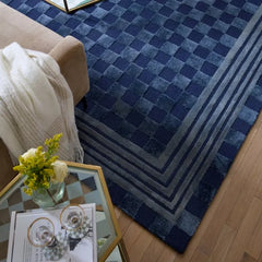 Indigo Blue Tonal Check 8' x 10' Rug