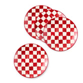 Cherry Check Salad Plates, Set of 4