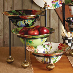 Wild Rose Brown Serving Bowl