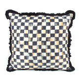 Courtly Check Ruffled Square Throw Pillow