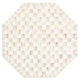 Mocha Checkered 6' Octagon Washable Rug