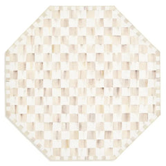 Mocha Checkered 6' Octagon Washable Rug