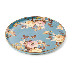 Wild Rose Brown Round Tray