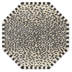 Snow Leopard 6' Octagon Washable Rug
