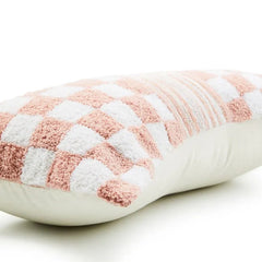 Pink Check Bow Throw Pillow