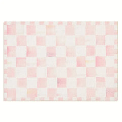 Rosy Checkered 2' x 3' Washable Rug