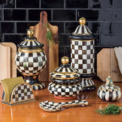Courtly Check Ceramic Column Canister