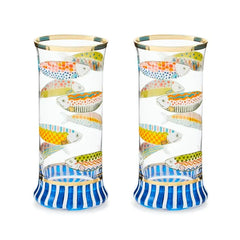 Go Fish Highball Glass, Set of 2