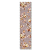 Taupe Wild Rose 2'6" x 10' Washable Runner