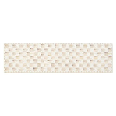 Mocha Checkered 2'6" x 10' Washable Runner
