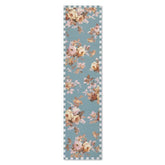 Slate Wild Rose 2'6" x 10' Washable Runner