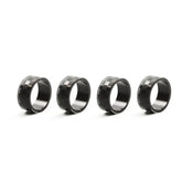 Black Check Napkin Rings, Set of 4
