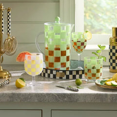Green Check Acrylic Pitcher