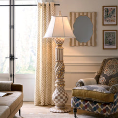 Mocha Stripe 84" Grommet Curtain Panel