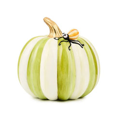 Fergal's Friend Spider on Mini Moss Stripe Pumpkin