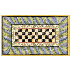 Courtly Check Purple & Green 3' x 5' Washable Rug