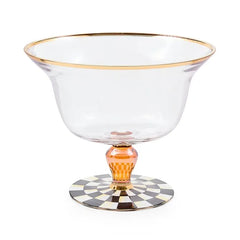 Courtly Check Glass Pedestal Bowl