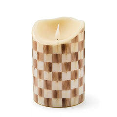 Cherry Check Flameless 5" Pillar Candle