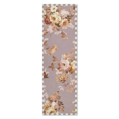 Taupe Wild Rose 2'6" x 8' Washable Runner