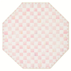 Rosy Checkered 6' Octagon Washable Rug