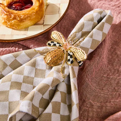 Flax Check Napkin, Set of 4
