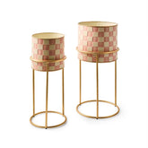 Rosy Check It Out Planters, Set of 2
