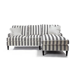 Marquee Grey Stripe 2-Piece Right Arm Chaise Sectional
