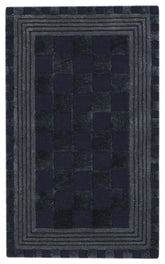 Indigo Blue Tonal Check 2'3" x 3'9" Rug