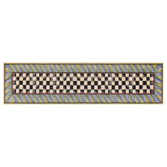 Courtly Check Purple & Green 2'6" x 10' Washable Runner