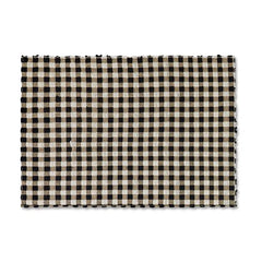 Natural, Black & White Checked 3' x 5' Rug