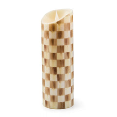 Cherry Check Flameless 5" Pillar Candle