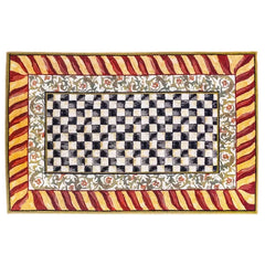 Courtly Check Red & Gold 5' x 7'6" Washable Rug