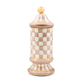 Mocha Check Ceramic Column Canister