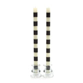 Bands Black Dinner Candles, Set of 2