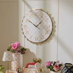 Sterling Check Heart Pendant Wall Clock