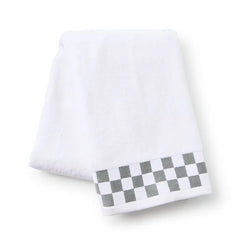 Bath Towel with Grey Check Border