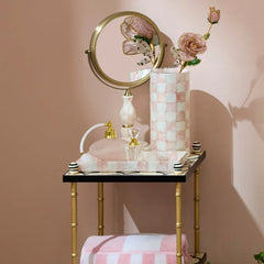 Rosy Check Capiz Vanity Tray