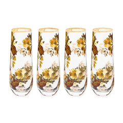 Wild Rose Stemless Flute, Set of 4