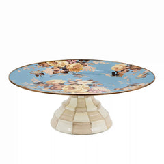 Wild Rose Brown Small Pedestal Platter