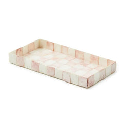 Rosy Check Capiz Vanity Tray