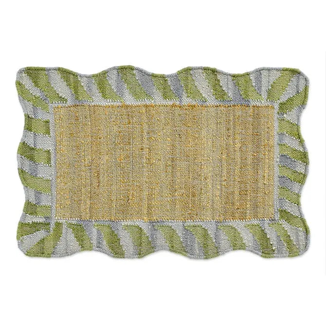 Jute Scalloped Purple and Green 2' x 3' Rug