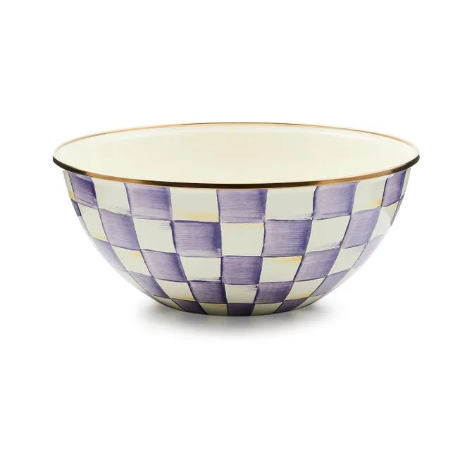 Violet Check Large Everyday Bowl