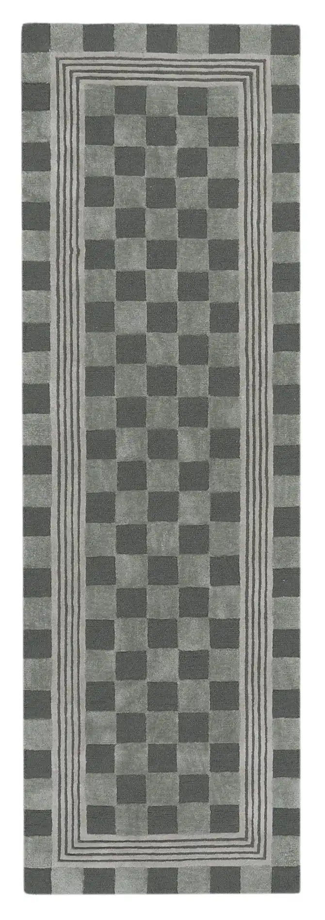 Sage Green Tonal Check 2'6" x 8' Rug
