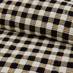 Natural, Black & White Checked 2' x 3' Rug