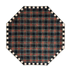 Stewart Tartan Black 6' Octagon Washable Rug