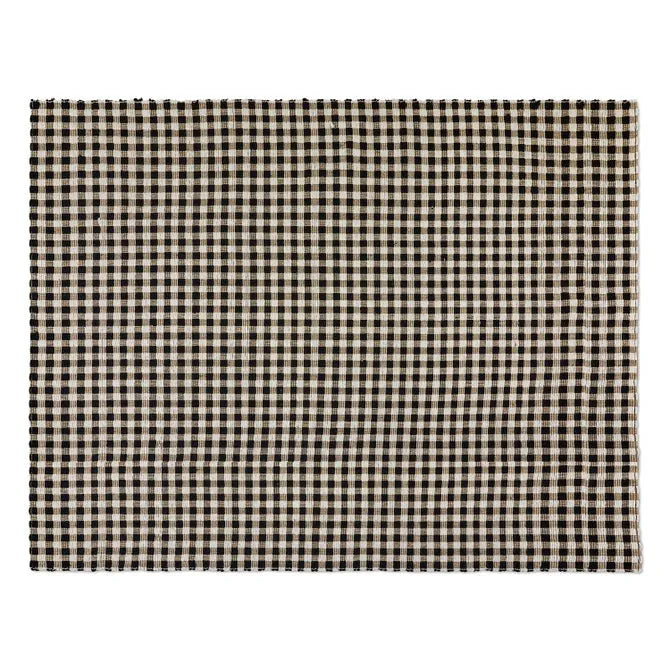 Natural, Black & White Checked 8' x 10' Rug