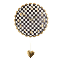 Sterling Check Heart Pendant Wall Clock