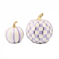 Classic Sterling Stripe Small & Check Medium Pumpkin Set
