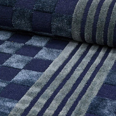 Indigo Blue Tonal Check 5' x 8' Rug